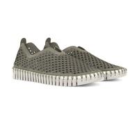 ILSE JACOBSEN HORNBÆK Flat Women's Shoes, Slip-on Trainers with Recycled Microfibre Material and Non-Slip Natural Rubber Sole, Tulip3275, Breathable, Environmentally Friendly Green Size: 5 UK