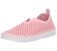 ILSE JACOBSEN HORNBÆK Flat women's shoes, slip-on trainers with recycled microfibre material and non-slip natural rubber sole, Tulip3275, lightweight, breathable, environmentally friendly, Adobe Rose, 7.5 UK