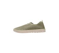 Ilse Jacobsen HornbÆK Flat Women's Shoes, Slip-On Trainers with Recycled Microfibre Material and Non-Slip Natural Rubber Sole, Tulip3275, Lightweight, Breathable, Environmentally Friendly, Army, 7 UK