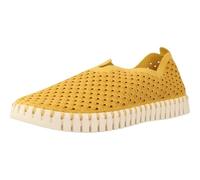 ILSE JACOBSEN HORNBÆK Flat women's shoes slipon trainers with recycled microfibre material and nonslip natural rubber sole Tulip3275 lightweight breathable environmentally friendly Yellow Size 8 UK