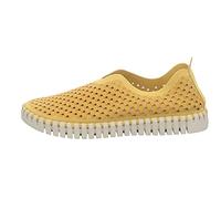 ILSE JACOBSEN HORNBÆK Flat women's shoes slipon trainers with recycled microfibre material and nonslip natural rubber sole Tulip3275 lightweight breathable environmentally friendly Yellow Size 5 UK