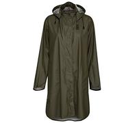 Ilse Jacobsen Langer Damen Regen Parka | Elegante A-Linie | abnehmbare Kapuze | Wasserdicht winddicht | Polyester mit Gummi Überzug | RAIN71 Grün 42