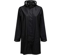 Ilse Jacobsen Langer Damen Regen Parka | Elegante A-Linie | abnehmbare Kapuze | Wasserdicht winddicht | Polyester mit Gummi Überzug | RAIN71 Schwarz 36