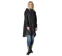 Ilse Jacobsen Langer Damen Regen Parka | Elegante A-Linie | abnehmbare Kapuze | Wasserdicht winddicht | Polyester mit Gummi Überzug | RAIN71 Schwarz 36