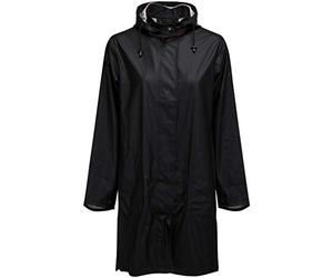 Ilse Jacobsen Langer Damen Regen Parka | Elegante A-Linie | abnehmbare Kapuze | Wasserdicht winddicht | Polyester mit Gummi Überzug | RAIN71 Schwarz 38