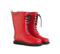 Ilse Jacobsen - Medium Length Rubber Lace Up Wellington Boots Deep Red Rub15 303 - 41
