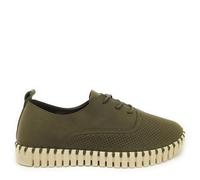 Ilse Jacobsen Tulip 145 Nylon Polyurethane Men's Loafers Shoes - Deep Olive Pearled Ivory - Size:UK 10
