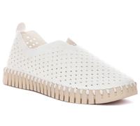Ilse Jacobsen Tulip 3275 Lightweight Slip On Womens Trainer In White UK 4 - 10