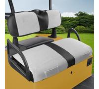 iLSKW Golf Cart Seat Covers for EZGO RXV Seat Cover OEM Front,Breathable Fabric and Leather Front Seat Cover Like Gloves,Full Wrap-Around Design of EZGO RXV Golf Cart Front Seat Cover