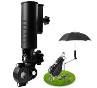 iLSKW Heavy Duty Golf Push Cart Umbrella Holder Upgraded Strong Windproof Design Aluminium Alloy Base with 180 Degrees Adjustment Stroller Umbrella Holder for Mobility Scooter, Wheelchair, Wagon Cart