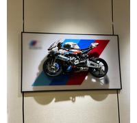 iLuane Display Wallboard for Lego Technic BMW M 1000 RR 42130 Motorcycle Model Kit, Adult Collectibles Lego Car Wall Mount for Building Blocks, Gifts for Lego Lovers (Only Display Wallboard)