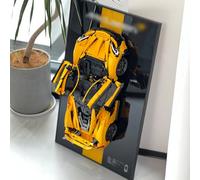 iLuane Display Wallboard for Lego Technic McLaren P1 Hypercar Building Kit 42172, Adult Collectibles Lego Car Wall Mount for Formula 1 Racing Car, Coarse Striped (Display Panel Only)