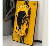 iLuane Display Wallboard for LEGO Technic McLaren P1 Hypercar Building Set 42172, Adult Collectibles Wall Mount, Home or Office Décor, Pinstriped (No Car Included)