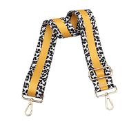 ILUFAM Leopard Wide Shoulder Strap Replacement Handbag Strap Adjustable Crossbody Bag Strap 5cm Wide Long Straps for Handbags Bags (Yellow)
