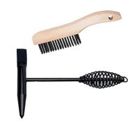 iLulala 2 Pack Welding Chipping Hammer and Wire Brush Set, 11" Hammer with Coil Spring Handle, Cone and Vertical Chisel and 9.8" Stainless Steel Brush for Slag, Spatter, Residue Removal.
