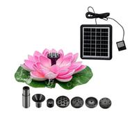 Ilumos Solar Fountain Pump Floating Lotus Bird Bath Fountain(Pink)