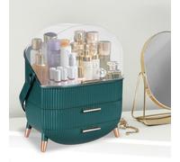 Ilus Portable Makeup Organizer Box Dark Green Cosmetic Storage Drawer