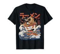 Ilustrata Official Women's Anime Kawaii Ramen T-Shirt, Black, Small
