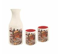 Ilustrata Sake Drinking Set - Burgerzilla Design, Includes Presentation Gift Box - Unique & Functional, Ideal for Collectors - Officially Licensed Merchandise