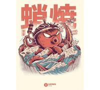 Ilustrata Takoyaki Attack Framed Canvas Print Orange/blue/white (40Cm X 30Cm)
