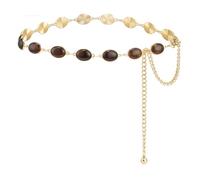 ILuvatar Green Glass Diamond Chain Metal Belt - Women's Western Style Dress Belt