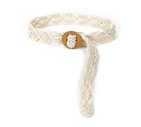 ILuvatar Women's Bohemian Style Rope Braid Waist Belt U33, Off White-37, One Size