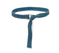 ILuvatar Women's Denim Waist Belt Blue Jean Waist Rope Tiny Belt for Pants Dress Jeansbelt, Washed Blue, 130 cm