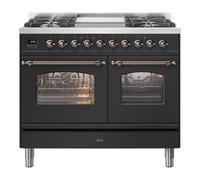 ILVE Milano 100cm Double Oven Range Cooker with 4 Gas Burners & Frytop - Matt Graphite