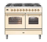 ILVE Milano 100cm Double Oven Range Cooker with 6 Gas Burners - Antique White