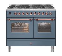 ILVE Milano 100cm Double Oven Range Cooker with 6 Gas Burners - Blue Grey