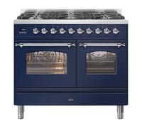 ILVE Milano 100cm Double Oven Range Cooker with 6 Gas Burners - Midnight Blue