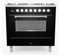 Ilve Roma P096WE3BK 90cm Wide Black Dual Fuel Freestanding Range Cooker