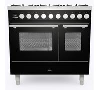 Ilve Roma PD096WE3BK 90cm Wide Black Dual Fuel Freestanding Range Cooker