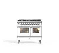 Ilve Roma PD106WE3WH 100cm Wide White Dual Fuel Freestanding Range Cooker