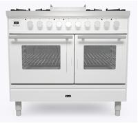 Ilve Roma PD10FWE3WH 100cm Wide White Dual Fuel Freestanding Range Cooker