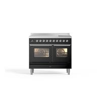 Ilve Roma PDI106WE3BK 100cm Wide Gloss Black Steel Induction Freestanding Range Cooker