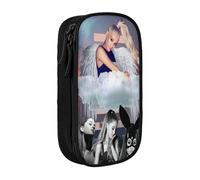 ILWVWVHK Ariana cat Girl Grande Pencil Case with Velcro Patch Panel - Customizable Emblem Design for Schools, Teams, Events