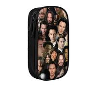 ILWVWVHK Keanu Reeves Pencil Case with Elastic Band Holder - Secure Pen Storage for Running, Hiking, Commuting (Polyester)