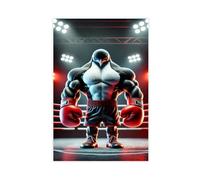 ILXTJHSDRYH Boxing Penguin The Powerful Attack of The Polar Fighter Canvas Art Wall Decor Posters Home Bar Restaurant Garage Cafe Logo Gifts 20x30inch(50x75cm)
