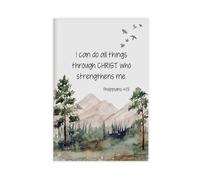 ILXTJHSDRYH Christian Bible Verse, Philippians, I Can Do All Things through Christ Who Strengthens Me Canvas Wall Art Posters And Prints Room Aesthetic Bedroom Office Decor 12x18inch(30x45cm)