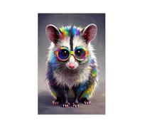 ILXTJHSDRYH Funny Possums, Possums Wearing Colorful Glasses Canvas Modern Poster Wall Art Decor Prints Paintings Living Room Bedroom Decor 12x18inch(30x45cm)