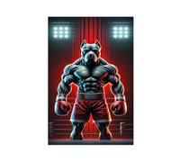 ILXTJHSDRYH King of Boxing The Ultimate Showdown of The Red Flame Fighting Dogs Canvas Wall Art Posters And Prints Room Aesthetic Bedroom Office Decor 12x18inch(30x45cm)