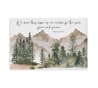ILXTJHSDRYH We Have This Hope As An Anchor for Our Souls, Bible Verse, Christian Gift, Watercolor Landscape Canvas Art Wall Decor Posters Home Bar Restaurant Garage Cafe Logo Gifts 12x18inch(30x45cm)