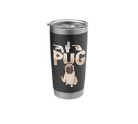 ILY Pug ASL Hand Gesture Deaf Hearing Loss Awareness Stainless Steel Insulated Tumbler