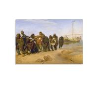 Ilya Repin-Barge Haulers on The Volga (1870-1873) Canvas Painting Poster Wall Art Decorative Picture Prints Modern Decor 24x36inch