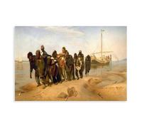 Ilya Repin - Barge Haulers on The Volga 1870 Canvas Art Poster And Wall Art Picture Print Modern Family Bedroom Decor Unframe 12x18inch(30x45cm)