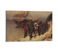 Ilya Repin-Barge Haulers on The Volga Study 1870 Picture Print Wall Art Poster Painting Canvas Posters Artworks Room Aesthetic 16x