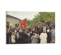 Ilya Repin-The Wall of Pere Lachaise Cemetery Commemorating The Paris Commune (1883) Wall Art Poster Prints Home Decor Picture Can