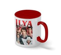 Ilya Rozanov Vintage Bootleg Coffee Mug - Heated Rivalry Fan Art Cup - BookTok Hockey Romance Gift White Coffee Mug with Red Rim & Handle