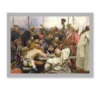 Ilya Yefimovich Repin Cossacks Old Master Painting Artwork Framed Wall Art Print A4 Artery8 Light Grey One Size